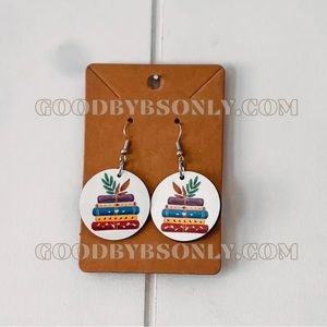 NWT BOHO COLORFUL EARRINGS - BOOK LOVERS, TEACHERS, STUDENTS